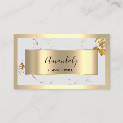 Affiliate Marketing Consulting Gold Framed Marble Business Card