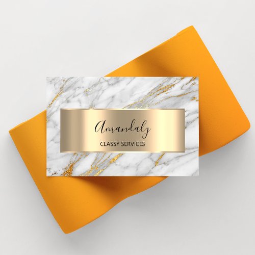 Affiliate Marketing Consulting Gold Gray Marble Business Card