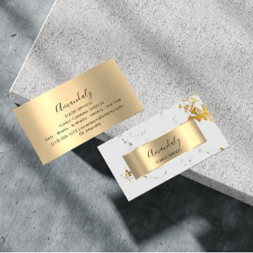 Affiliate Marketing Consulting Gold White Marble Business Card