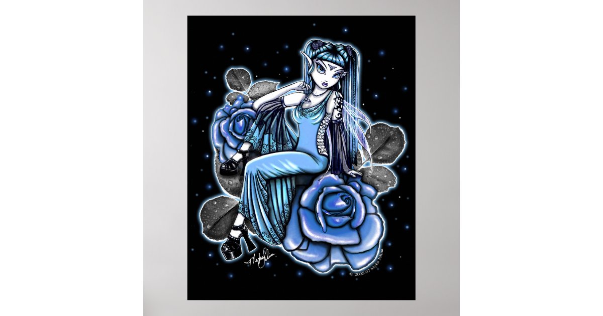 Affinity Blue Rose Fairy Posters Zazzle