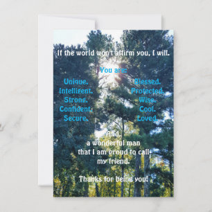 Affirm & Encourage Man Flat Greeting Card