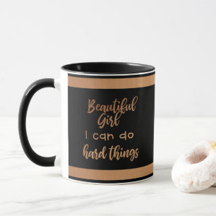 Affirmation Beautiful Girl Motivational Monogram Mug