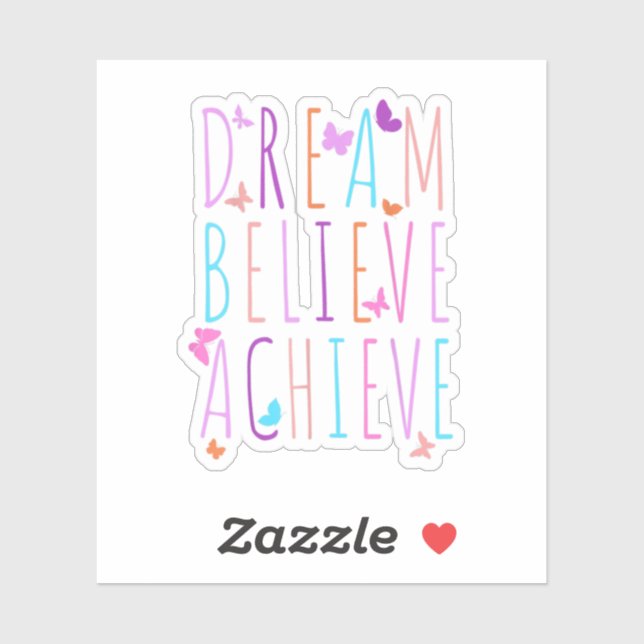 Affirmation Butterfly Dream Believe Achieve Sticker (Sheet)