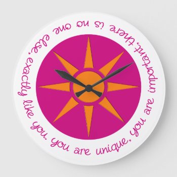 Affirmation Clock You Are Unique  Important by dbvisualarts at Zazzle