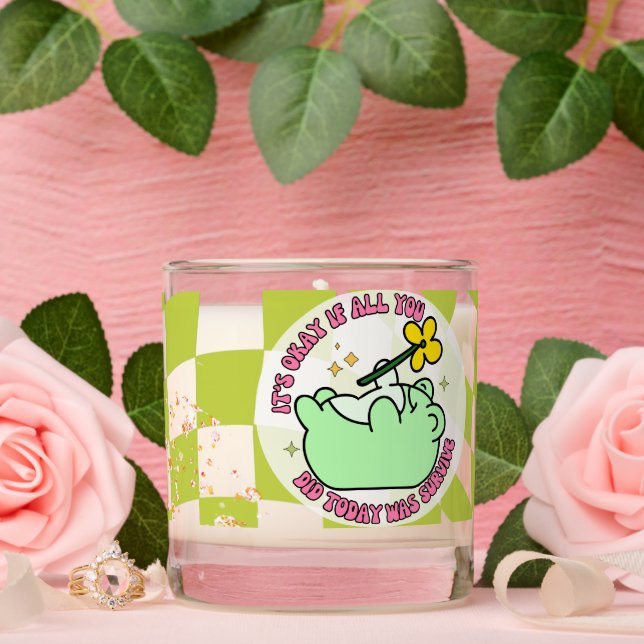 Affirmation Frog Green Quotes Attitude  Scented Candle (Wedding)