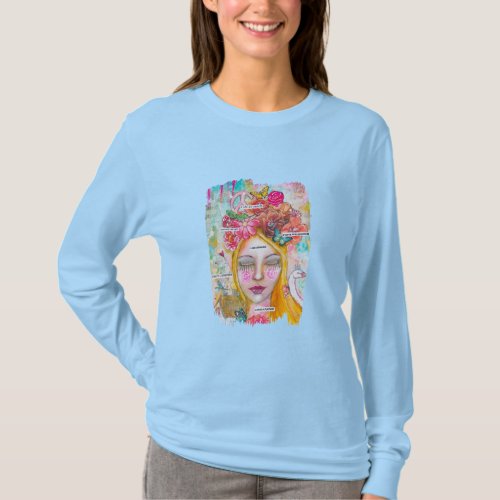 Affirmation Girl Colorful Art Butterfly Fun Floral T_Shirt