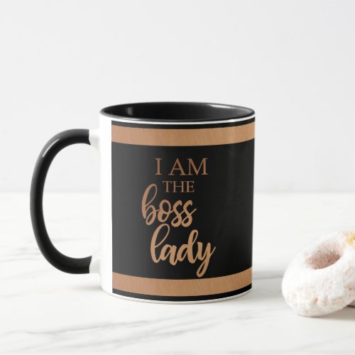 Affirmation I Am Boss Lady Motivational Monogram Mug