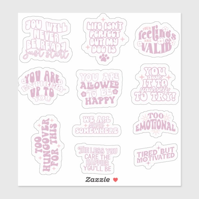 affirmation Inspirational Motivational Quote  Sticker (Sheet)