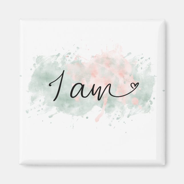 *~*  Affirmation Intention Abstract Blob I AM Magnet (Front)