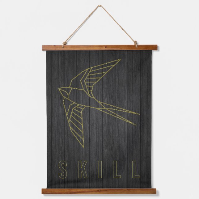 Affirmation poster motivate to improve your skills hanging tapestry (Front)