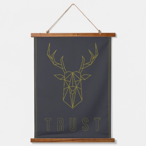 Affirmation poster of an origami deer trust hanging tapestry