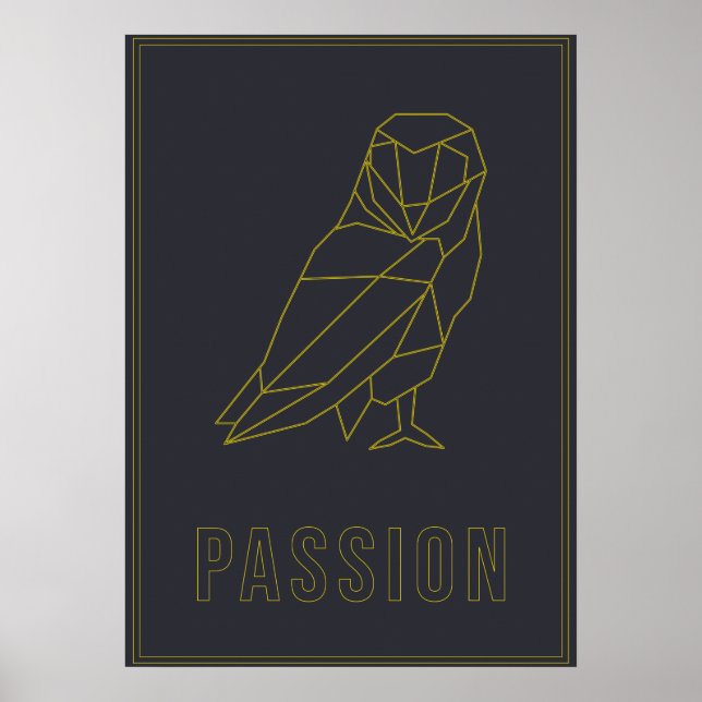 Affirmation poster of yellow origami owl passion (Front)