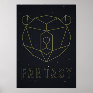 Affirmation poster yellow origami bear fantasy