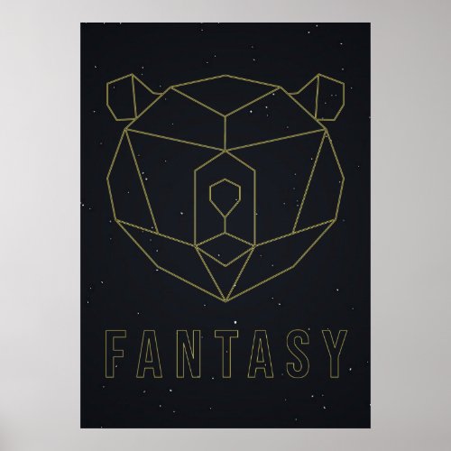 Affirmation poster yellow origami bear fantasy
