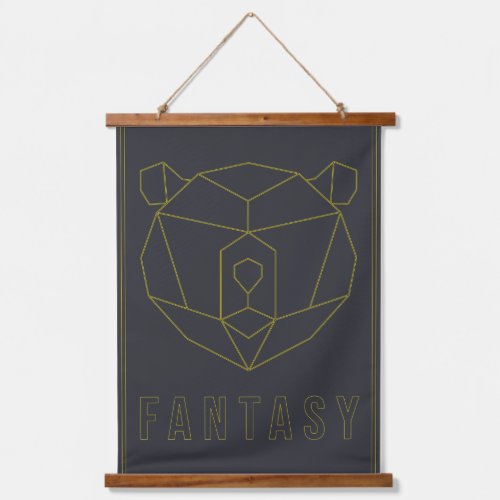 Affirmation poster yellow origami bear head hanging tapestry