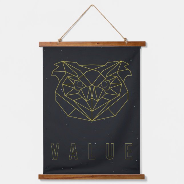 Affirmation poster. yellow origami owl. value post hanging tapestry (Front)