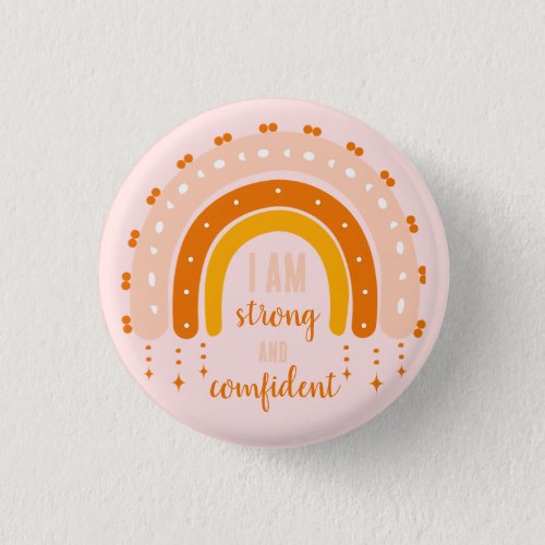 AFFIRMATION QUOTE PINK RETRO STYLE RAINBOW BOHO  BUTTON