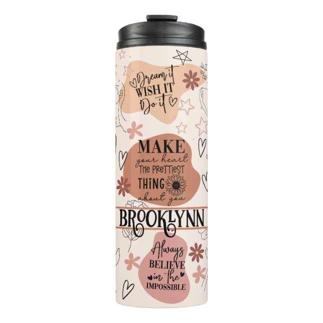 Affirmation Self Love Abstract Pastel Colors Boho Thermal Tumbler (Front)