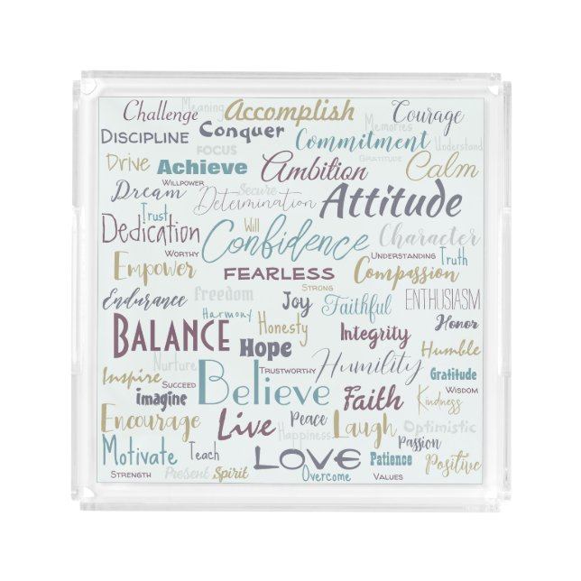 Affirmations Acrylic Tray (Front)