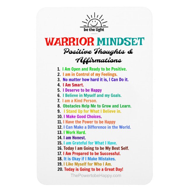 AFFIRMATIONS BE THE LIGHT MINDSETMAGNET MAGNET (Vertical)