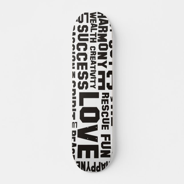 affirmations black - background clear skateboard deck (Front)