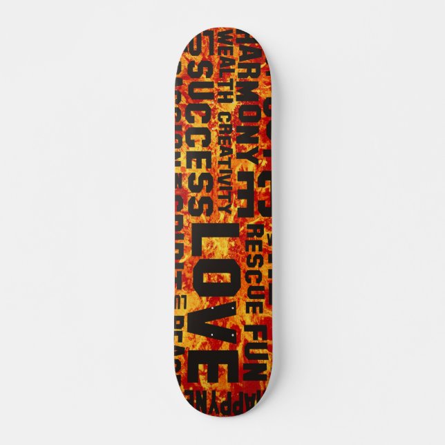 affirmations black - fire red paint skateboard (Front)