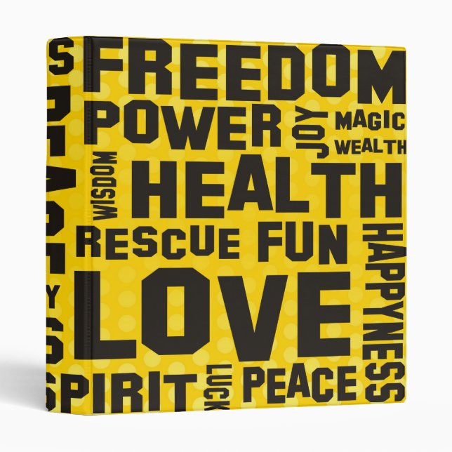 affirmations black - yellow dots binder (Front/Spine)