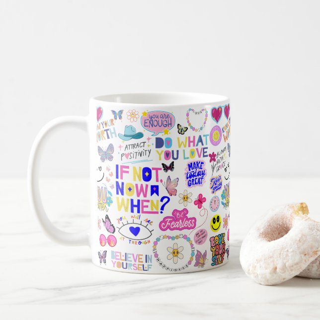 AFFIRMATIONS COFFEE MUG (With Donut)
