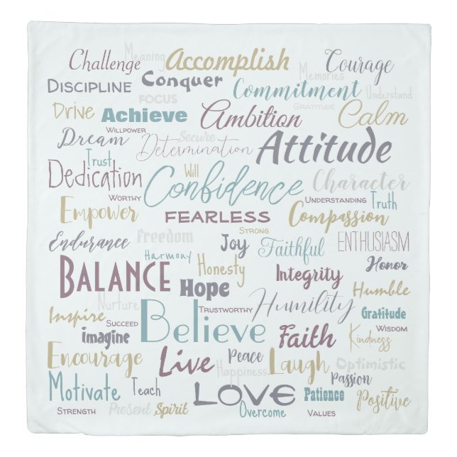 Affirmations   duvet cover (Front)
