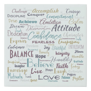 Affirmations faux canvas print