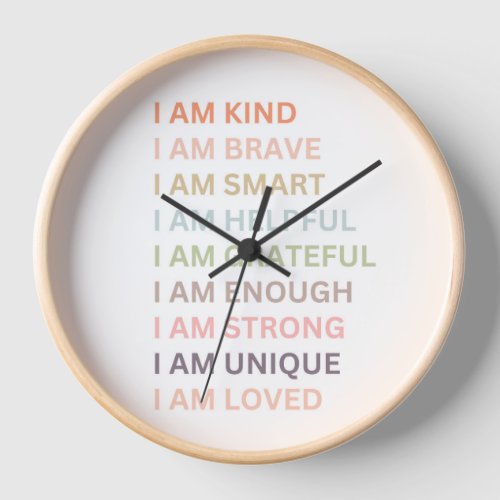Affirmations for Kids Classroom Posters  Clock