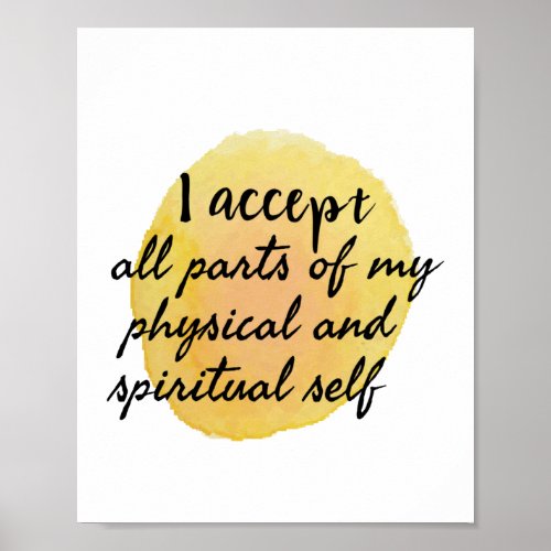 affirmations for self love and self care poster