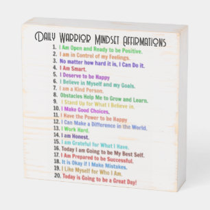 AFFIRMATIONS KEEPSAKE WOODEN BOX SIGN
