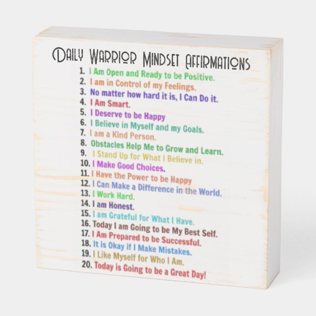 AFFIRMATIONS KEEPSAKE WOODEN BOX SIGN (Angled Horizontal)