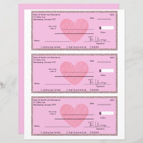 Affirmations Manifest Blank Checks 