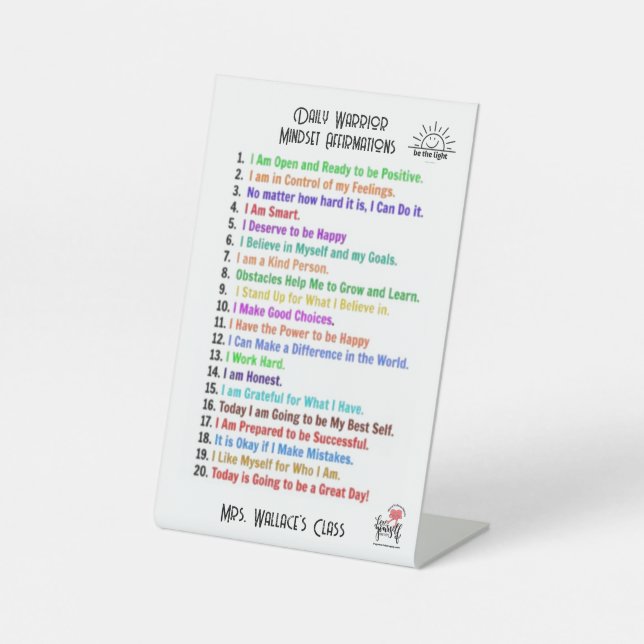 AFFIRMATIONS MINDSET SIGN (Front)