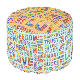 Affirmations of life "flower power" + your color pouf