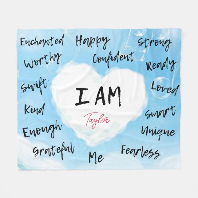 Affirmations Personalized Blanket (Front (Horizontal))