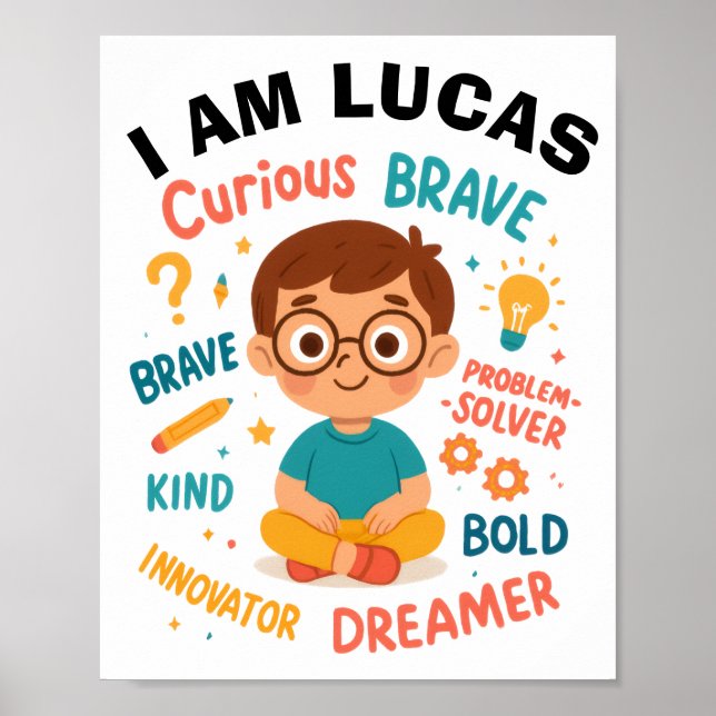 AFFIRMATIONS PERSONALIZED POSTER FOR BOYS (Front)