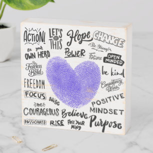 AFFIRMATIONS PURPLE HEART KEEPSAKE BOX SIGN