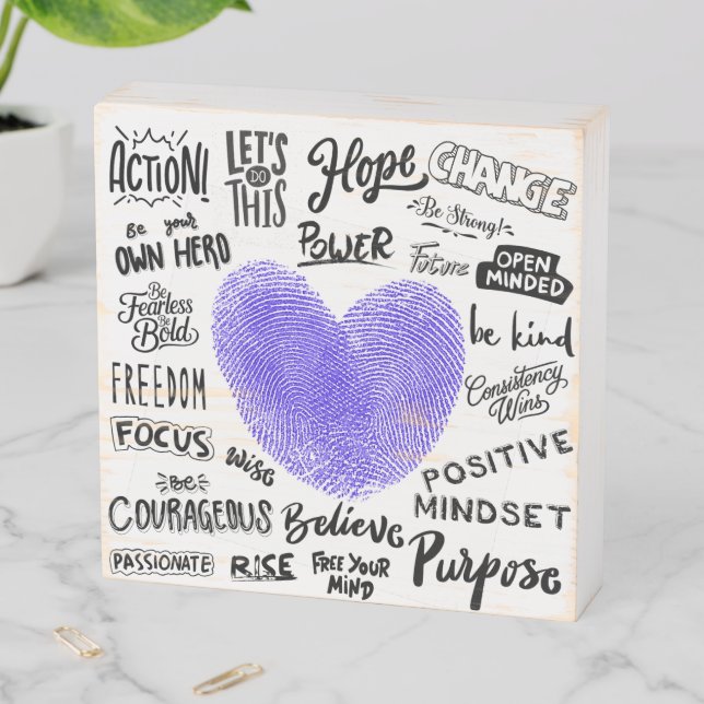 AFFIRMATIONS PURPLE HEART KEEPSAKE BOX SIGN (In Situ Horizontal)
