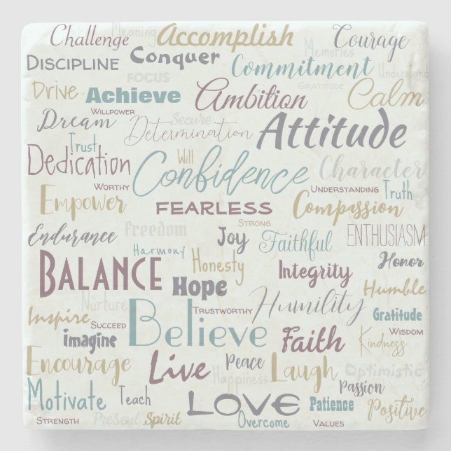 Affirmations Stone Coaster (Front)