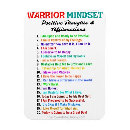 AFFIRMATIONS WARRIOR MINDSET PHOTO MAGNET