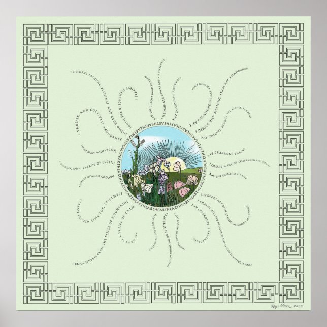 Affirmations with Storybook Sunrise Poster (Front)