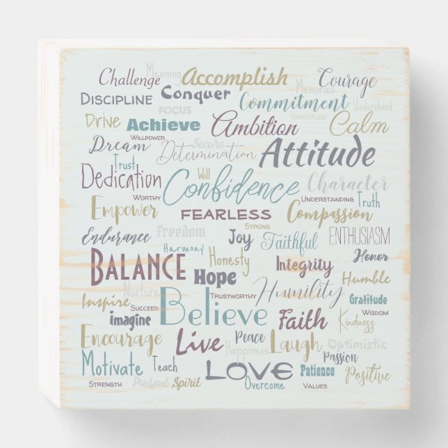 Affirmations Wood Box Sign (Front Horizontal)