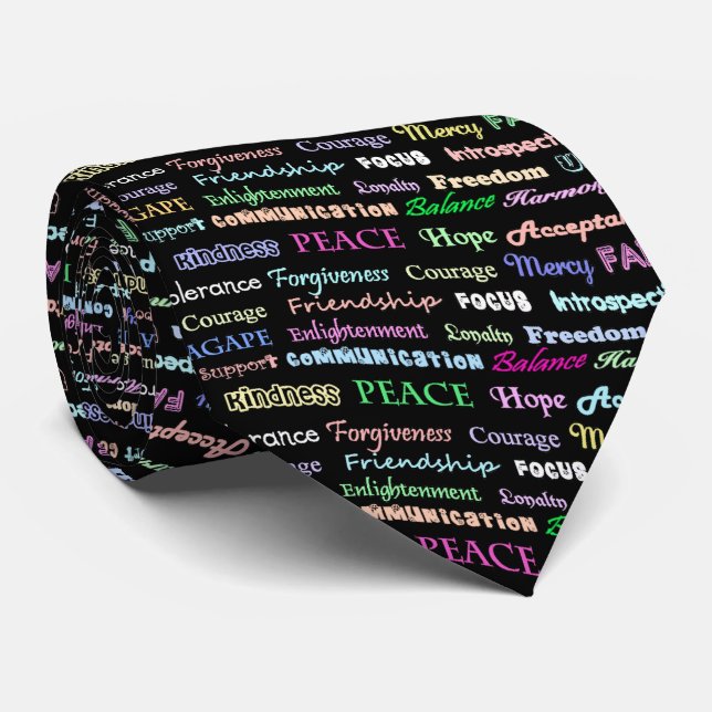 Affirmative Words Neck Tie (Rolled)