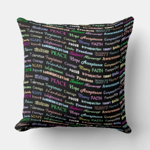 Affirmative Words Throw Pillow