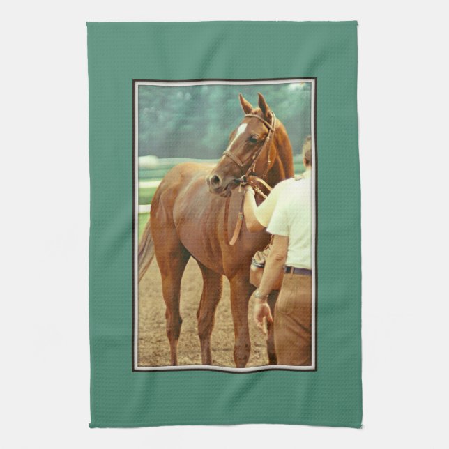 Affirmed Thoroughbred Racehorse 1978 Towel (Vertical)