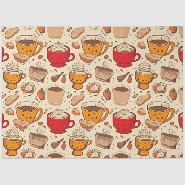 Affogato Coffee No 2 ephemera collage pattern Tissue Paper (Front)
