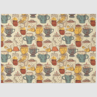 Affogato Coffee No 4 ephemera collage pattern Tissue Paper